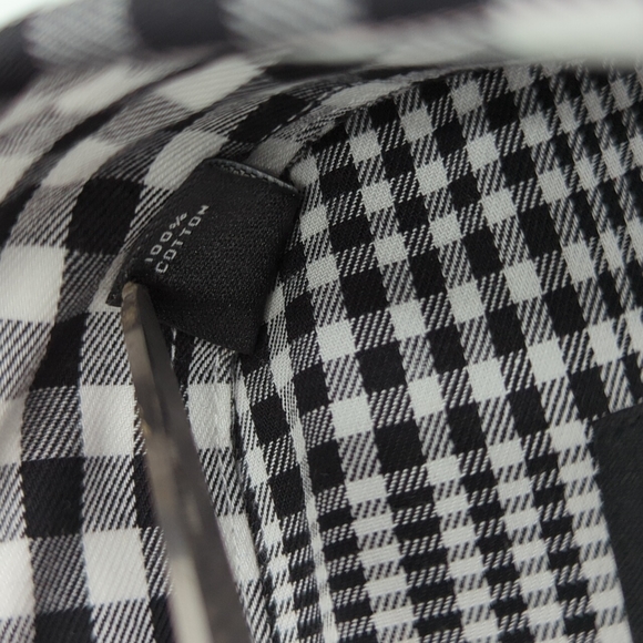 Sean John Men's Shirt Long Sleeves Black and White Plaid Regular Fit 14.5 32/33 - Picture 8 of 8